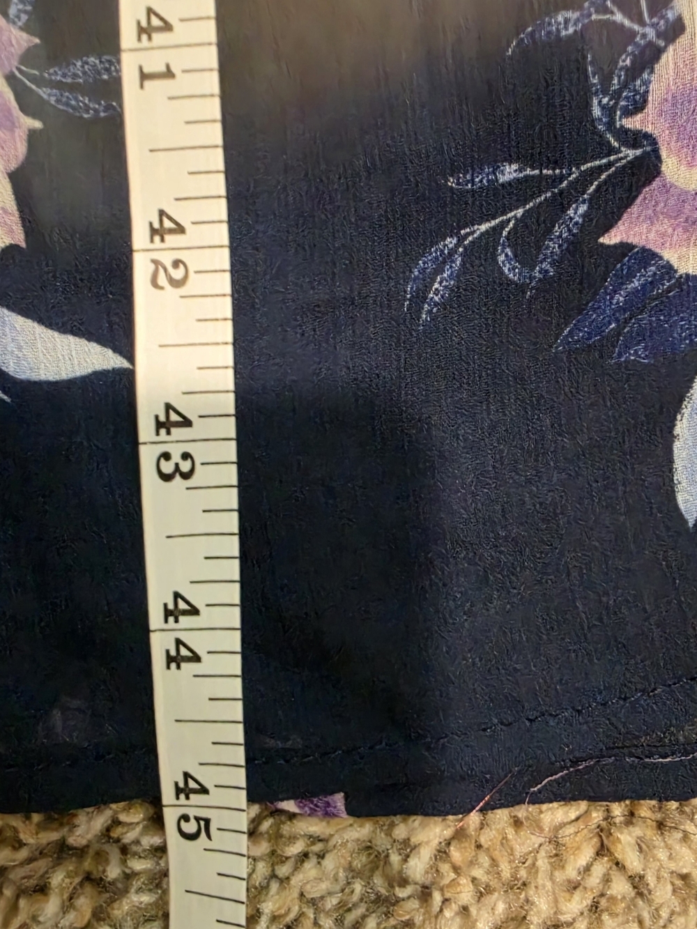Mi Ami for Francesca's Navy Purple Floral Puff Sleeve Midi Dress - Picture 9 of 9